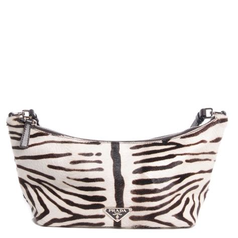 prada zebra print handbag|PRADA Calf Hair Zebra Print Shoulder Bag White Bruciato .